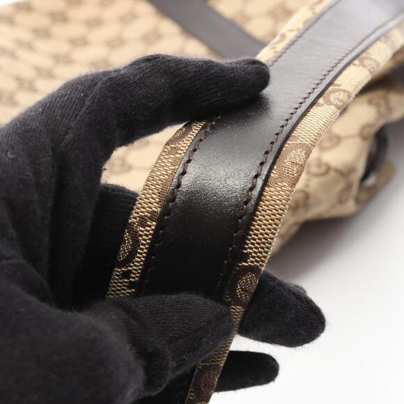 Gucci GG Canvas Backpack, and Leather, Women's, Beige Brown, 003 0242 - Picture 9 of 10